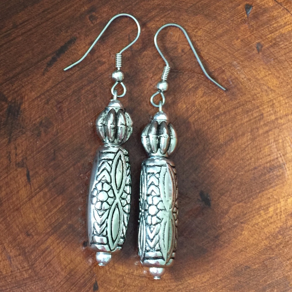 Silver Fancy Dangle Earrings